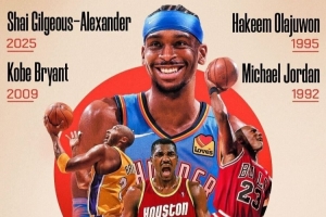 SGA成NBA第4個單賽季至少15場季后賽砍30+球員 比肩喬丹科比大夢