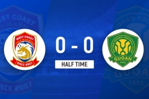 半場-北京國安暫0-0青島西海岸 張玉寧21分鐘傷退張稀哲中柱