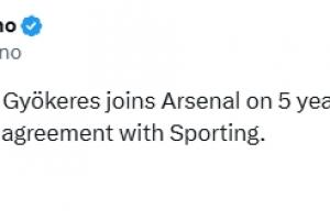 羅馬諾：阿森納官宣約克雷斯，肥皂劇結(jié)束！??