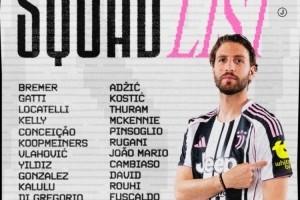 尤文意甲首輪大名單：洛卡特利領(lǐng)銜，DV9、戴維、伊爾迪茲在列