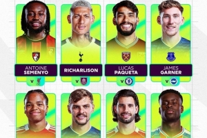 英超8月最佳進(jìn)球候選：理查利森倒鉤、索博斯洛伊任意球在列