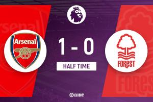半場-阿森納暫1-0森林 蘇維門迪凌空斬收獲槍手處子球厄德高傷退