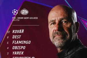 埃因霍溫vs圣吉羅斯首發(fā)：36歲佩里西奇先發(fā)，小將萬納爾替補(bǔ)待命