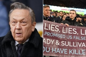 郵報(bào)：西漢姆主席決定出席周末聯(lián)賽，屆時(shí)可能多達(dá)2萬(wàn)人抗議他