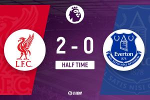 半場-利物浦暫2-0埃弗頓 赫拉芬貝赫傳射埃基蒂克破門