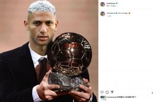 自信出強(qiáng)大！理查利森曬自己獲金球獎(jiǎng)?wù)眨哼@不是假的