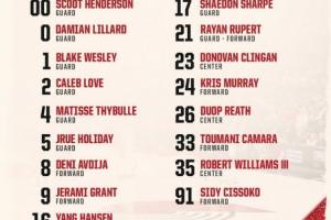 開拓者訓(xùn)練營名單：共17人 利拉德回歸 楊瀚森在列