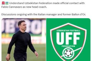 羅馬諾：卡納瓦羅獲烏茲別克斯坦足協(xié)正式接觸，正討論執(zhí)教國家隊