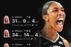 FMVP實至名歸！阿賈-威爾遜總決賽場均28.5分11.8板4助 G3獻絕殺