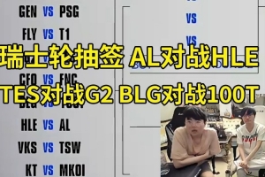 姿態(tài)看瑞士輪抽簽 TES再遇G2 ALvsHLE BLGvs100T：AL是硬仗??！