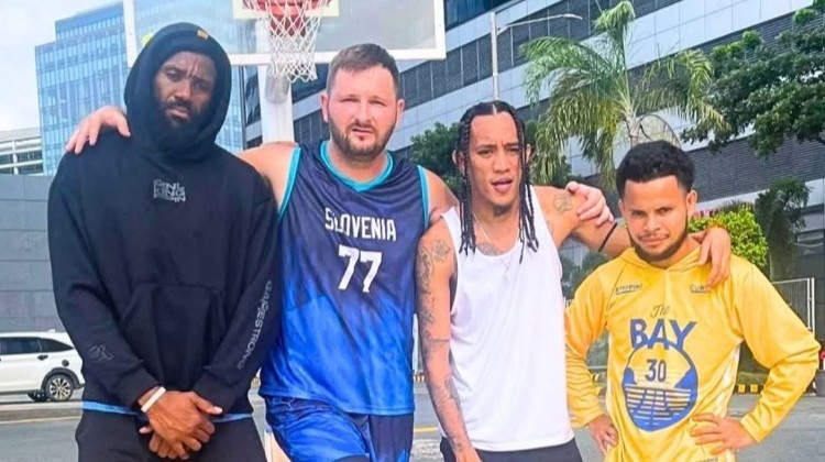 大聲說出他們的名字！FIBA轉發(fā)山寨詹姆斯&東契奇&庫里等人合照！