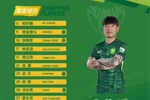 亞冠二級(jí)對(duì)陣中國(guó)香港球隊(duì)大埔，北京國(guó)安首發(fā)出爐！