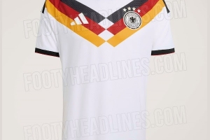 阿迪達(dá)斯謝幕之作！德國(guó)隊(duì)世界杯球衣諜照：黑紅黃三色V形圖案