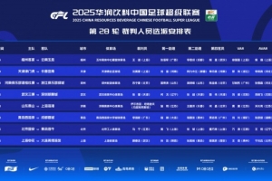 中超第28輪裁判：坦格舍夫執(zhí)法泰山vs海港，馬寧執(zhí)法國安vs海牛