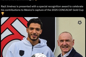 帶墨西哥贏得金杯賽！官方：34歲中鋒希門尼斯獲PFA特別表彰獎(jiǎng)