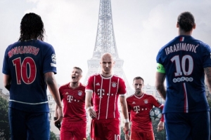 拜仁發(fā)布海報(bào)預(yù)熱歐冠vs巴黎：羅貝里、小豬出鏡，伊布、小羅在列