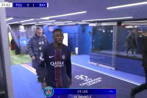 25分鐘傷退！登貝萊被換下直接回更衣室，李剛?cè)侍嫜a(bǔ)出場(chǎng)