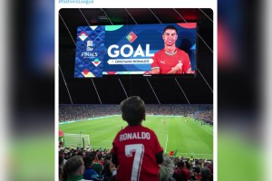 他是無數(shù)孩子的夢想！歐足聯(lián)官推身穿C羅球衣小球迷：??