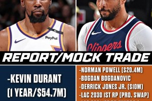 這也太炸裂了！美媒模擬交易：快船送出鮑威爾等3人，換來(lái)杜蘭特！