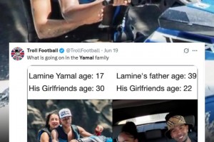 各論各的？網(wǎng)友熱議亞馬爾17女友30，亞馬爹39女友22