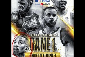 2018總決賽海報(bào)：勇士這邊是庫里+KD，騎士則是詹姆斯+JR