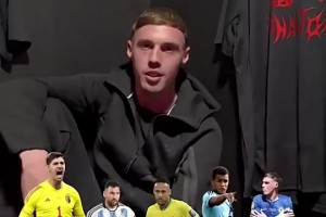 帕爾默選五人制陣容：褲襪、梅西、內(nèi)馬爾、拉維爾+自己